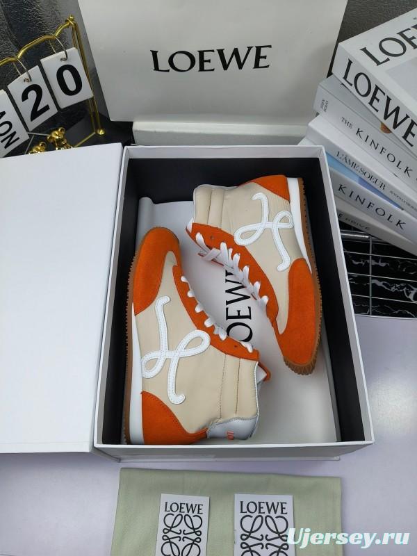 LOEWE High-Top German Training Sneakers Retro Fashion Casual White Shoes - LY00330