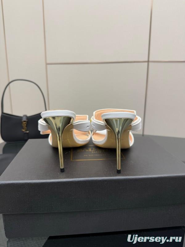 Balmain 2025 SS Metal Heel High Heel Sandals - KFY00320