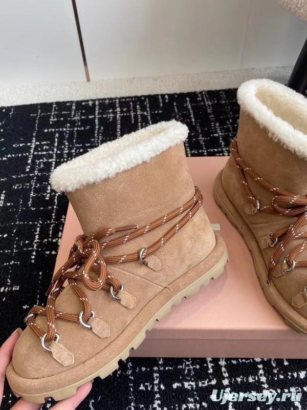 Miu Miu 2025 SS Lace-Up Snow Boots - AS00310