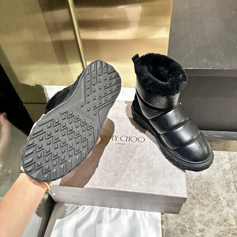 JIMMY CHOO 2025 SS Casual White Sneakers with Genuine Wool Snow Boots - LY00340
