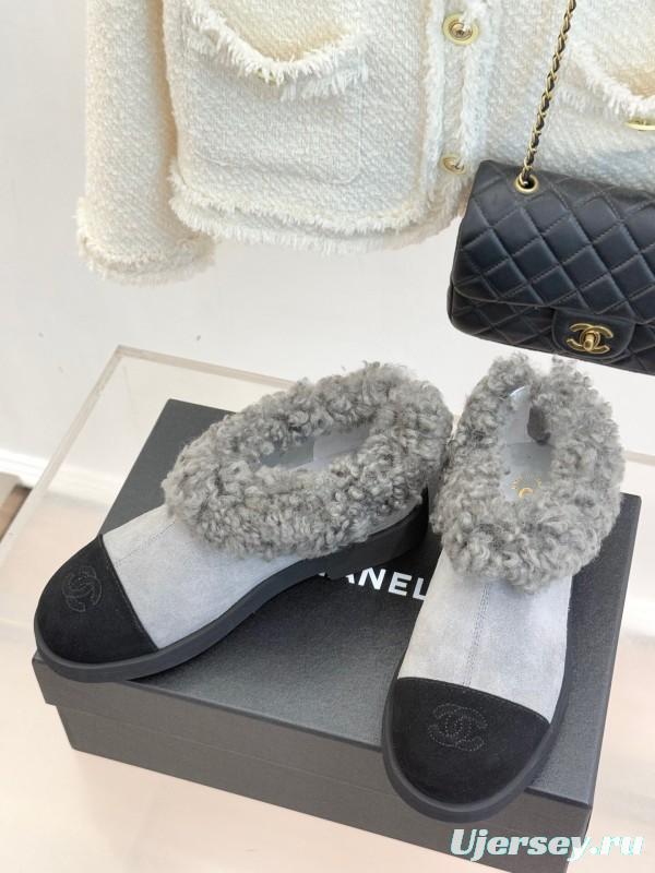 Chanel 2025/SS Double C Color-Block Shearling Snow Boots - KFY00270