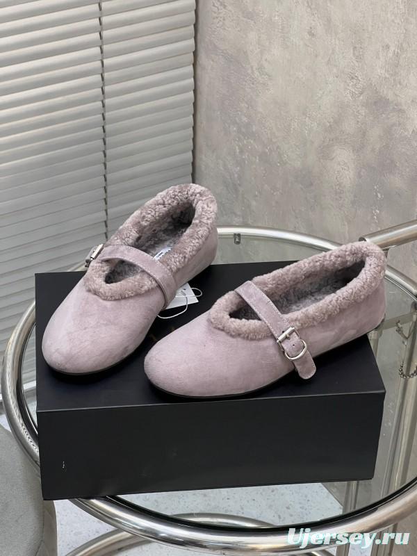 Alaia Fall/Winter 2025 Wool Mary Jane Ballet Flats - KFY00310