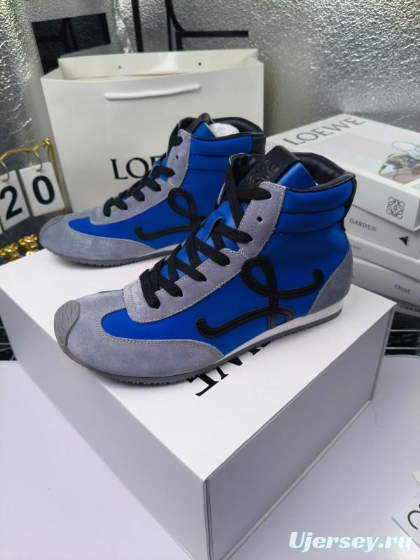 LOEWE High-Top German Training Sneakers Retro Fashion Casual White Shoes - LY00330