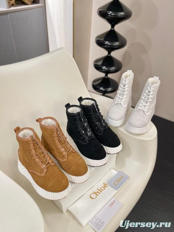 Chloe 2025 SS New Snow Boots with Imported Suede and Genuine Wool - LY00350