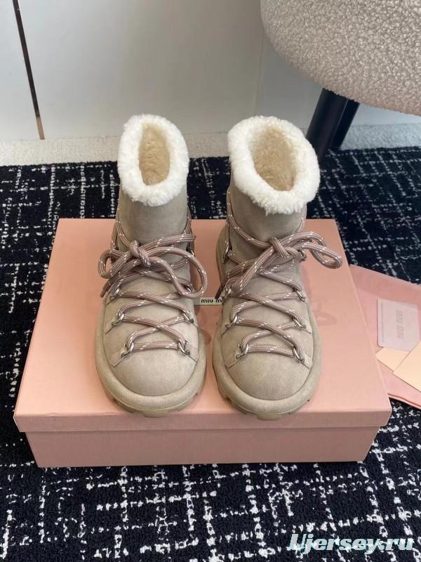 Miu Miu 2025/SS Lace-Up Snow Boots - AS00310