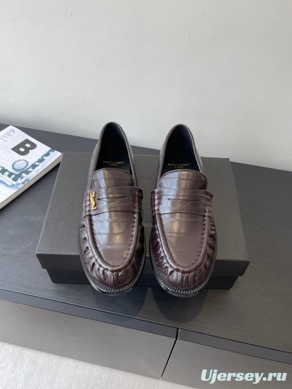 Saint Laurent Classic Loafer Leather Shoes - KFY00350