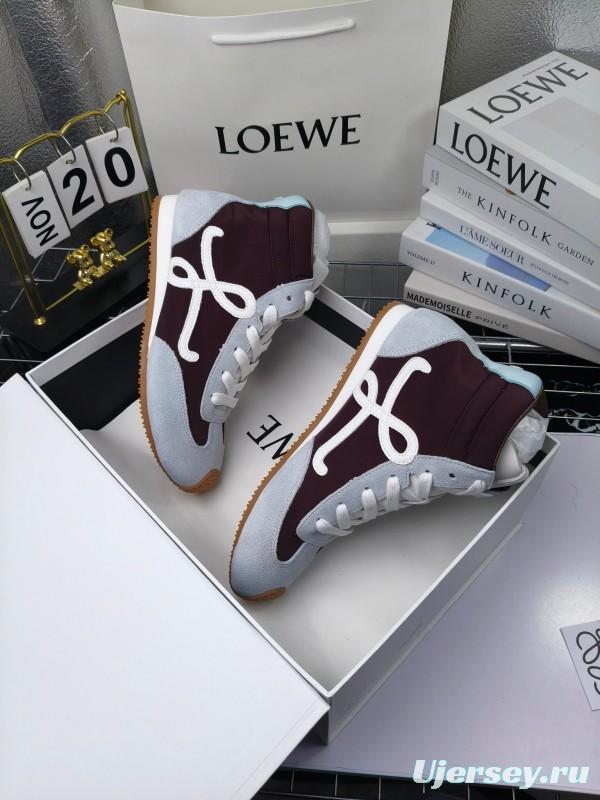 LOEWE High-Top German Training Sneakers Retro Fashion Casual White Shoes - LY00330