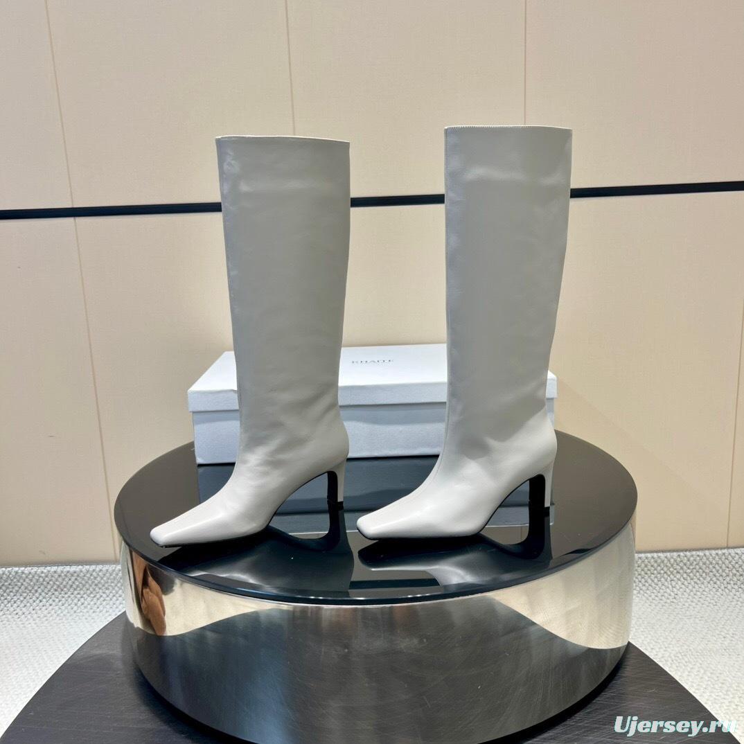 Khaite 2025 SS Square Toe Slip-On High Boots - KFY00490