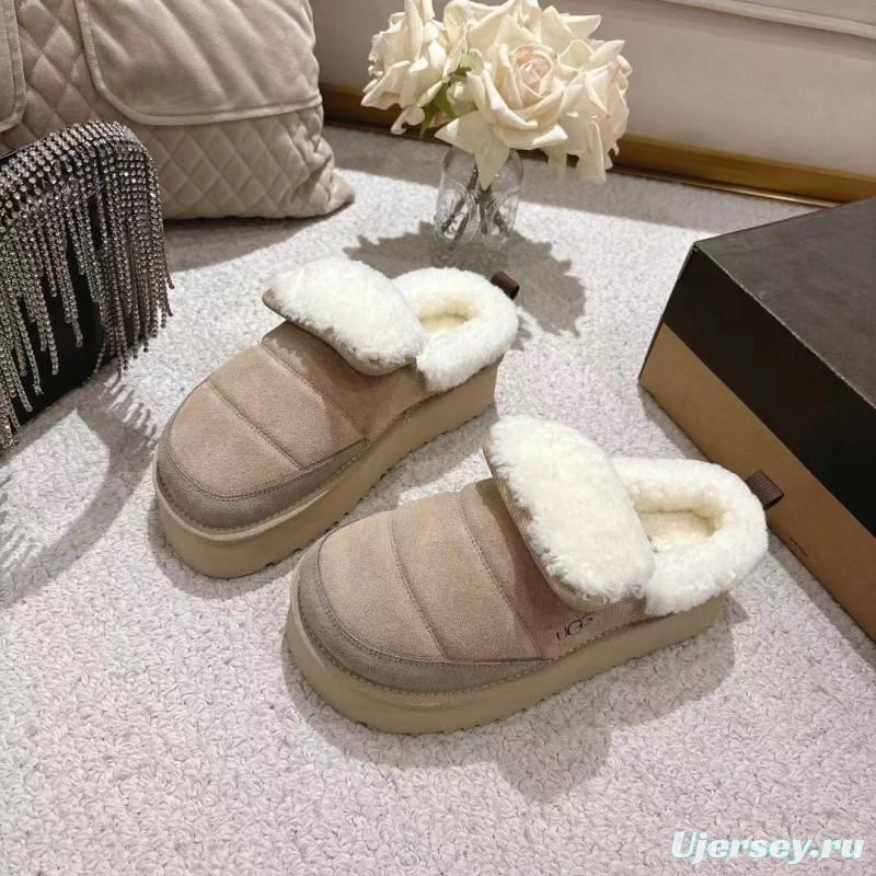 UGG 2025SS Michelin Caterpillar Slippers with Turned Fur Collar - LY00