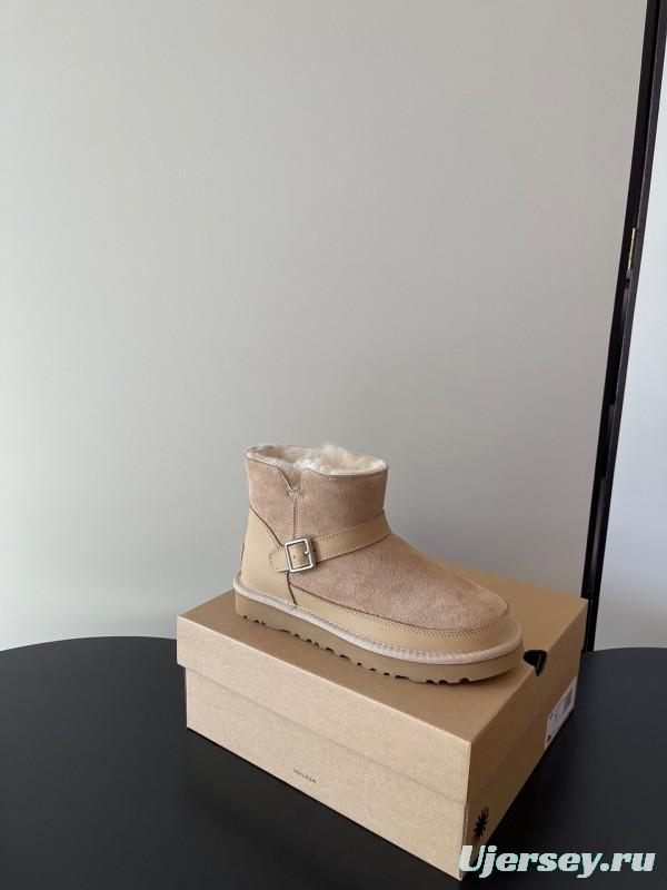 UGG 4512 Latest Buckle Flat Sole Premium Wool Anti-Slip Snow Boots - AS00290