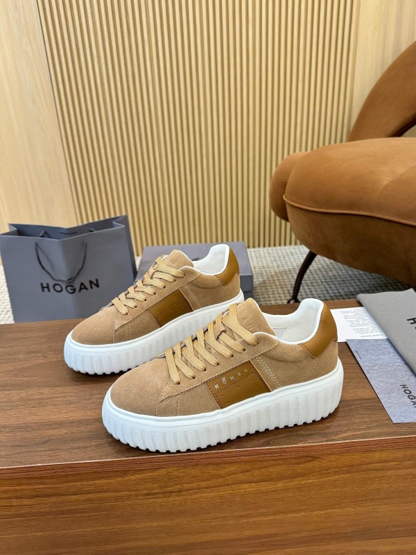 Hogan H-STRIPES Series Couple Thick Sole Biscuit Shoes Casual Sneakers - AS00310