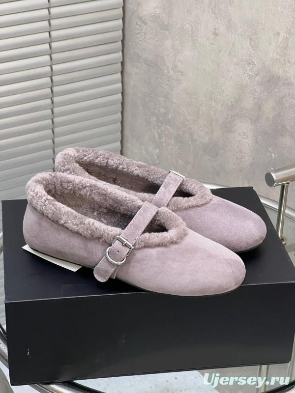 Alaia Fall/Winter 2025 Wool Mary Jane Ballet Flats - KFY00310