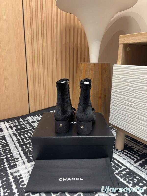 Chanel 2025/SS Bow CC Crystal Buckle Ankle Boots - LY00340/LY00350