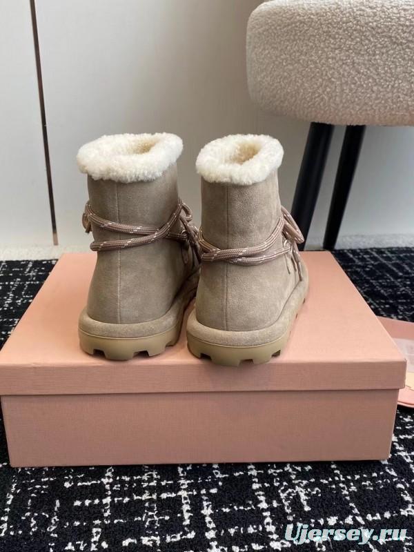 Miu Miu 2025/SS Lace-Up Snow Boots - AS00310