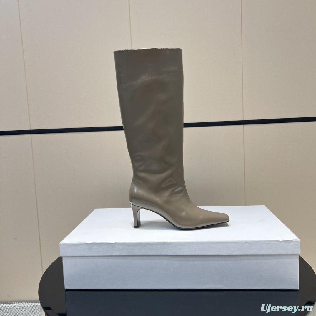 Khaite 2025/SS Square Toe Slip-On High Boots - KFY00490