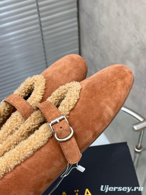 Alaia Fall/Winter 2025 Wool Mary Jane Ballet Flats - KFY00310