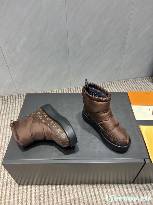 Louis Vuitton Winter Snow Boots Round Toe Thick Sole - KFY00310