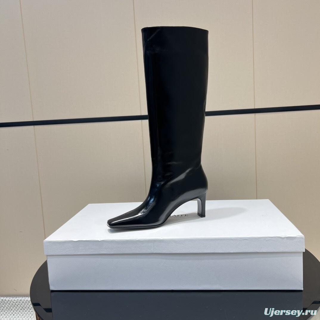 Khaite 2025 SS Square Toe Slip-On High Boots - KFY00490