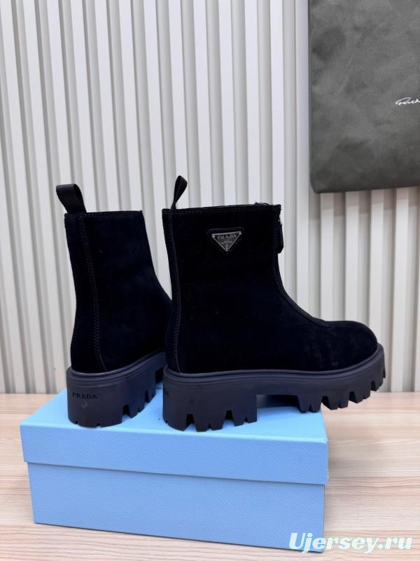 Prada Unisex Martin Boots Premium Leather Construction - LY00340