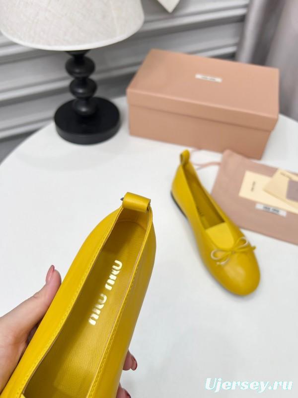 Miu Miu Ballet Flats Bow Mary Jane Shoes - LY00260
