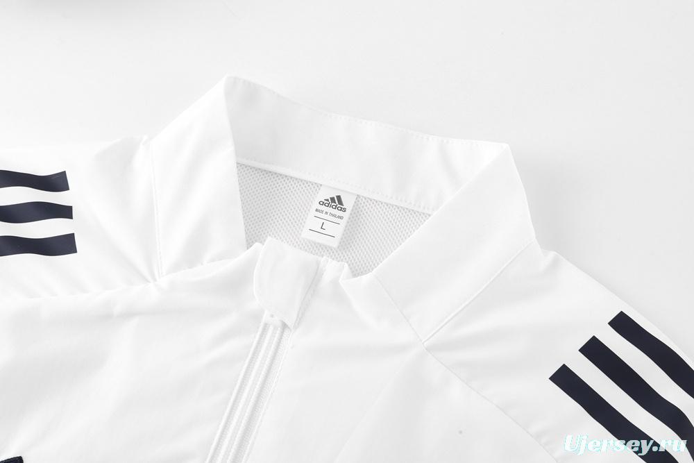 25/26 Arsenal White S-2XL Half Zipper Jacket+Long Pants