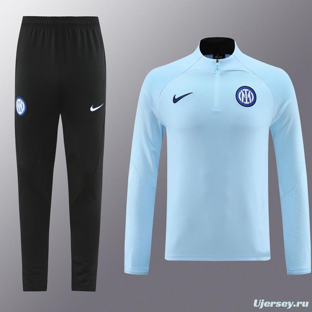 25/26 Inter Milan Sky Blue Half Zipper Jacket+Long Pants