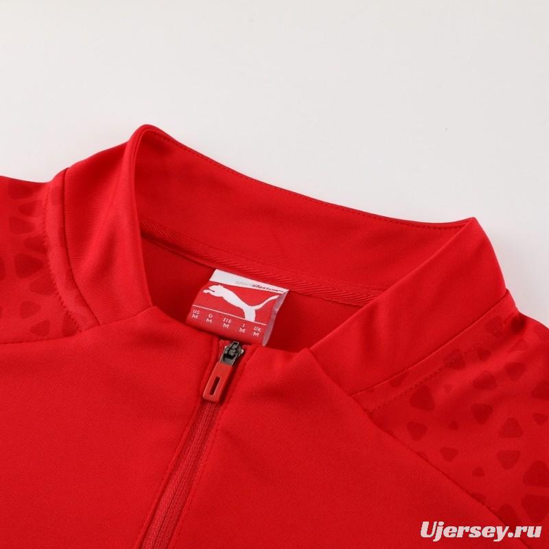 23/24 AC Milan Red S-2XL Half Zipper Jacket+Long Pants