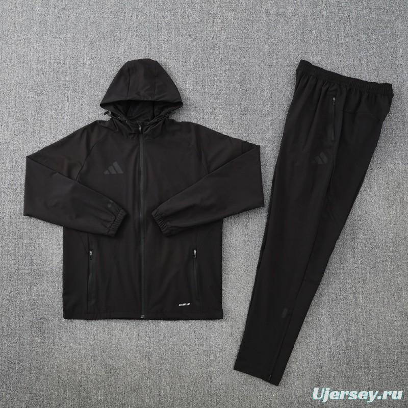 2025 Adidas Black Half Zipper Jacket+Long Pants S-2XL