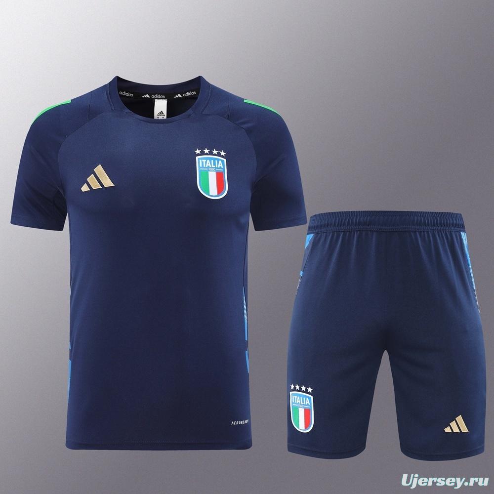 2025 Italy Royal Blue Short Sleeve+Soccer Shorts