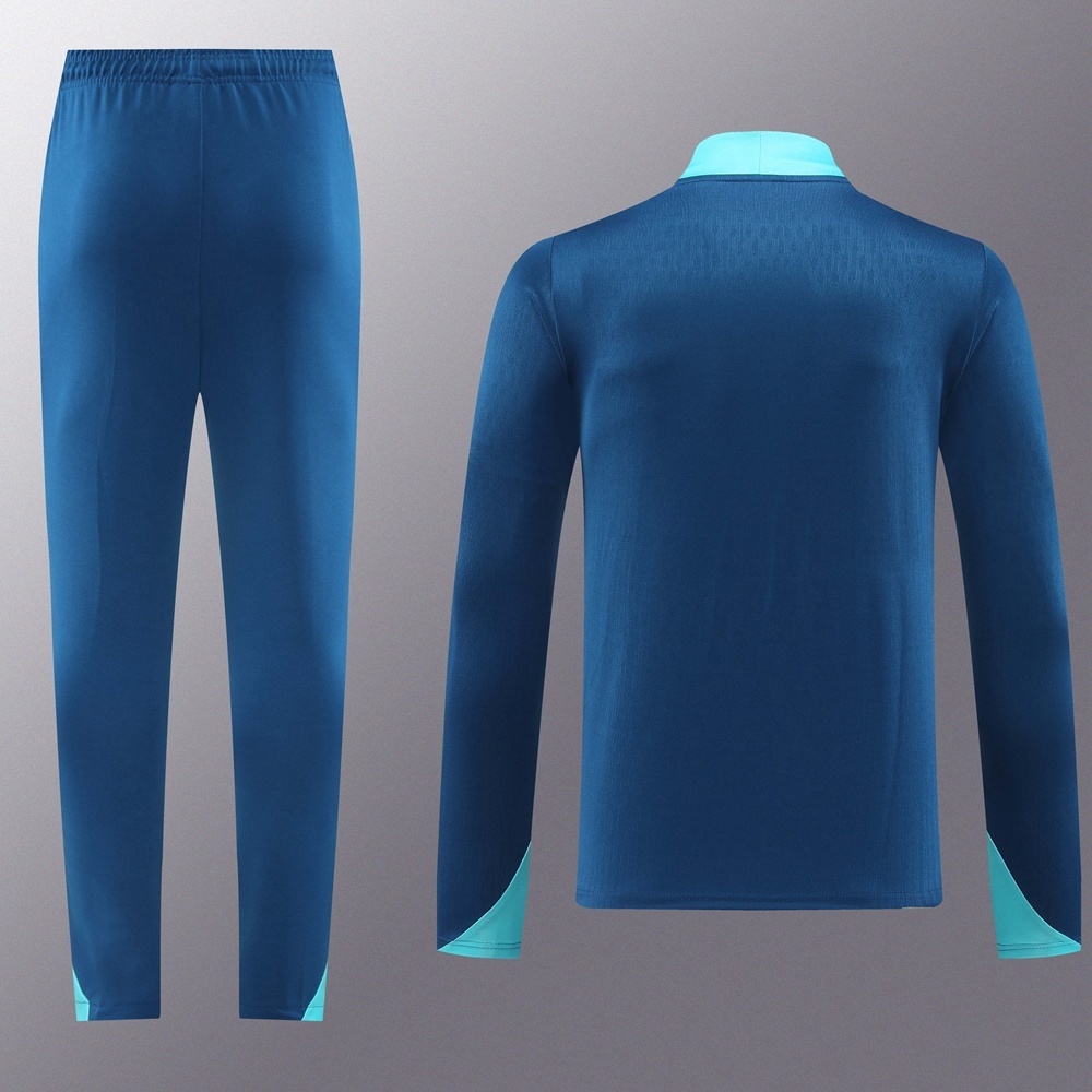 2025 Portugal Royal Blue Half Zipper Jacket+Long Pants