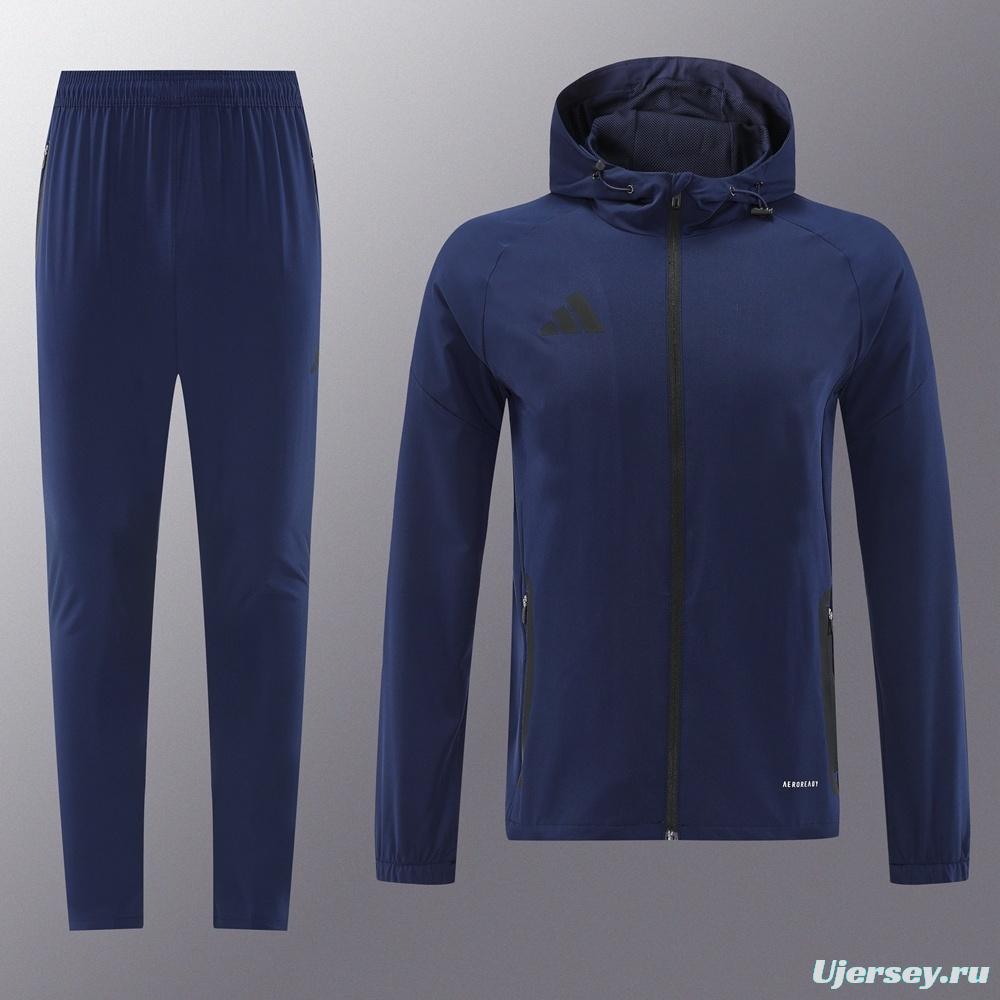 2025 Adidas Royal Blue Half Zipper Jacket+Long Pants S-2XL