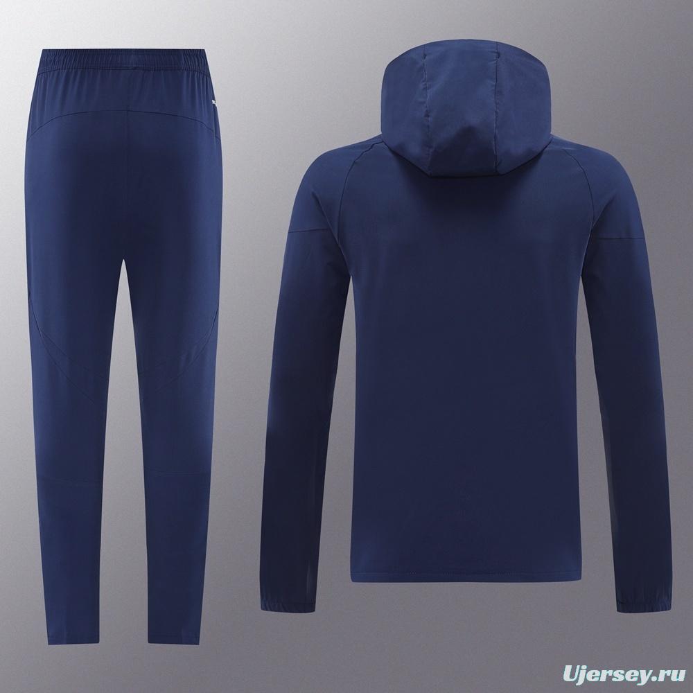 2025 Adidas Royal Blue Half Zipper Jacket+Long Pants S-2XL
