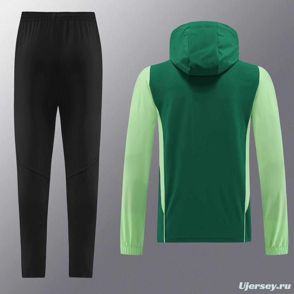 2025 Adidas Green Half Zipper Jacket+Long Pants S-2XL