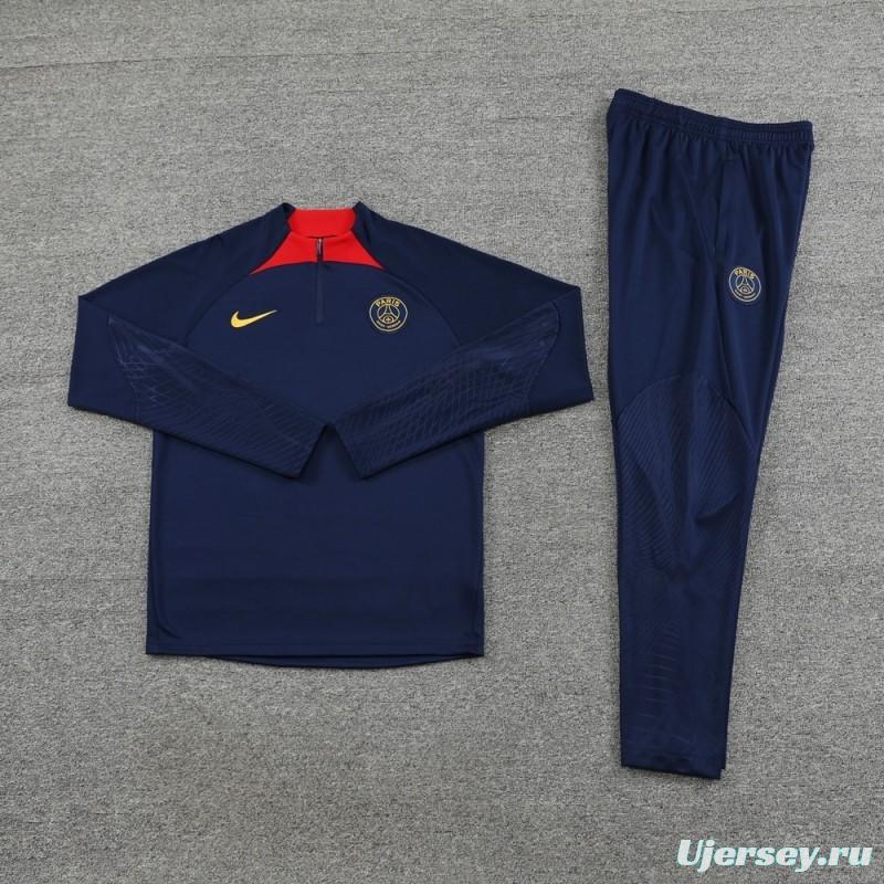 23/24 PSG Royal Blue S-2XL Half Zipper Jacket+Long Pants