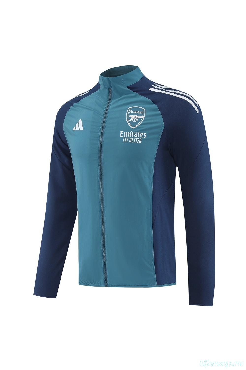 25/26 Arsenal Blue Full Zipper Jacket+Long Pants S-3XL