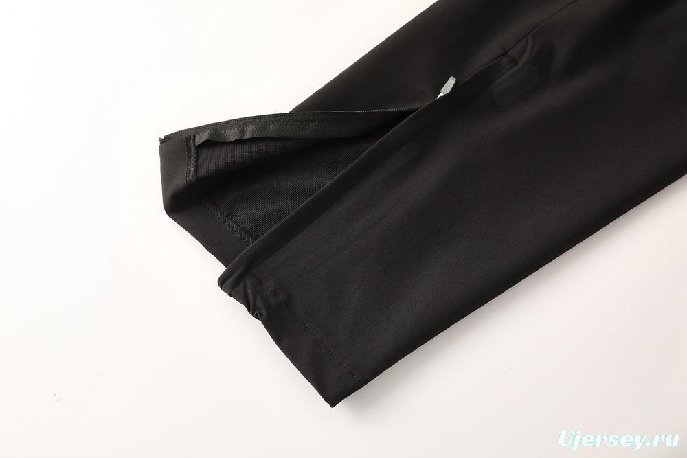 2025 Adidas Black Half Zipper Jacket+Long Pants S-2XL