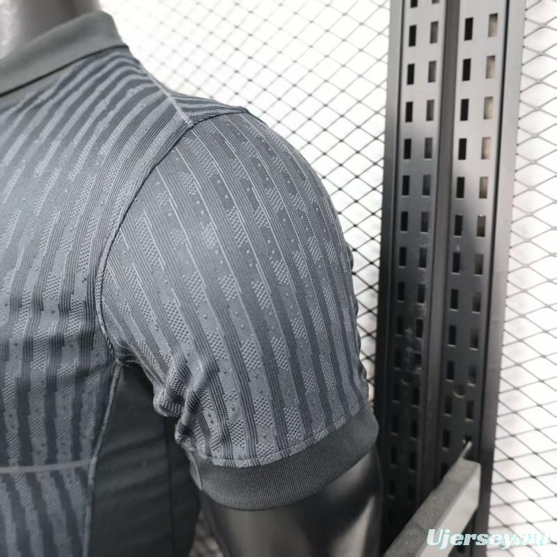 25/26 Player Version  Paris Saint-Germain Away Dark Grey with Vertical Stripe Pattern Jersey