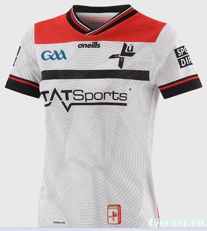 2026 Louth GAA White with Red Shoulders and Black Stripe Jersey