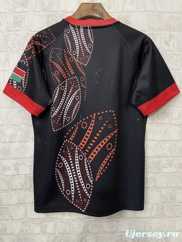2026 Kenya Black with Red and Orange Tribal Dot Patterns Jersey