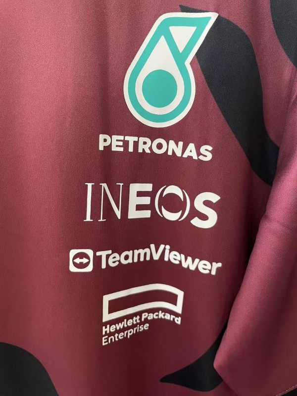 25/26 F1 Mercedes-AMG Petronas Burgundy with Black Floral Pattern Special Edition Jersey