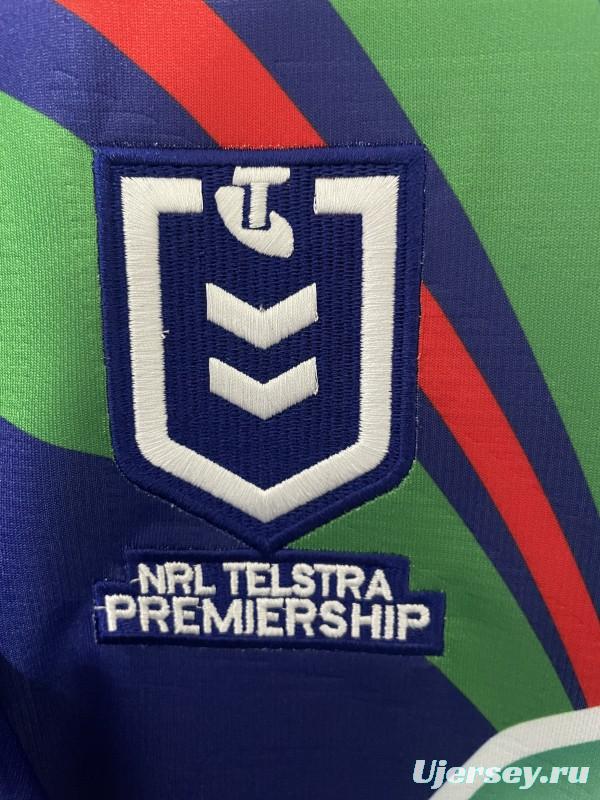 25/26 New Zealand Warriors Navy Blue with Green and Red Diagonal Stripes and Circular Gradient Heritage Jersey