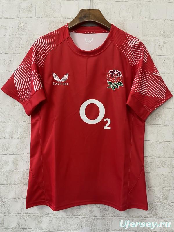 2026 England Red with Geometric Stripe Pattern Jersey