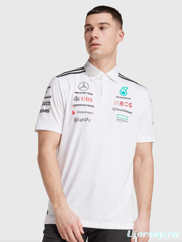 2026 F1 Mercedes-AMG Petronas F1 Team White Polo Shirt