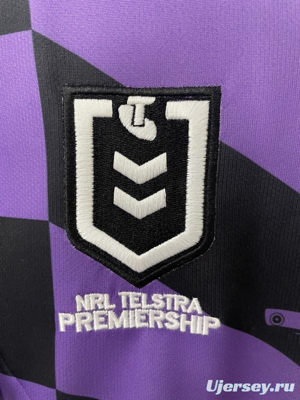 25/26 Melbourne Storm Purple with Black Checkered Chevrons Jersey