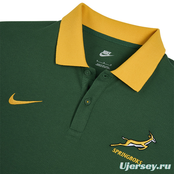 2026 South Africa Green Long Sleeve Polo Rugby Jersey