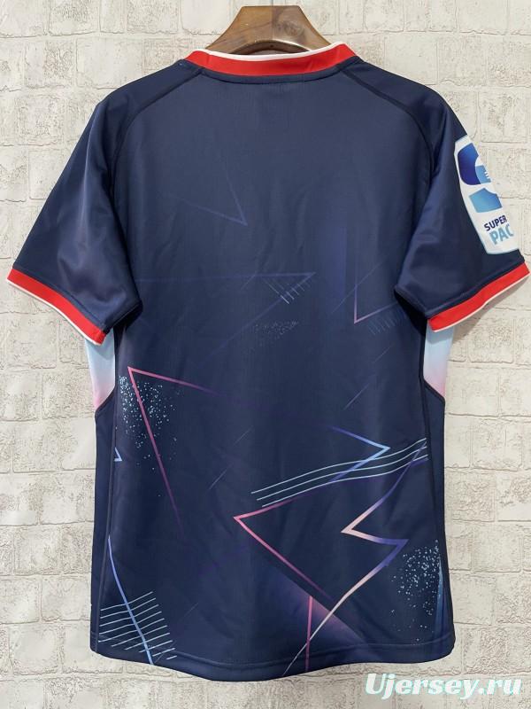 25/26 Melbourne Rebels Navy with Lightning Pattern and Pink Gradient Jersey