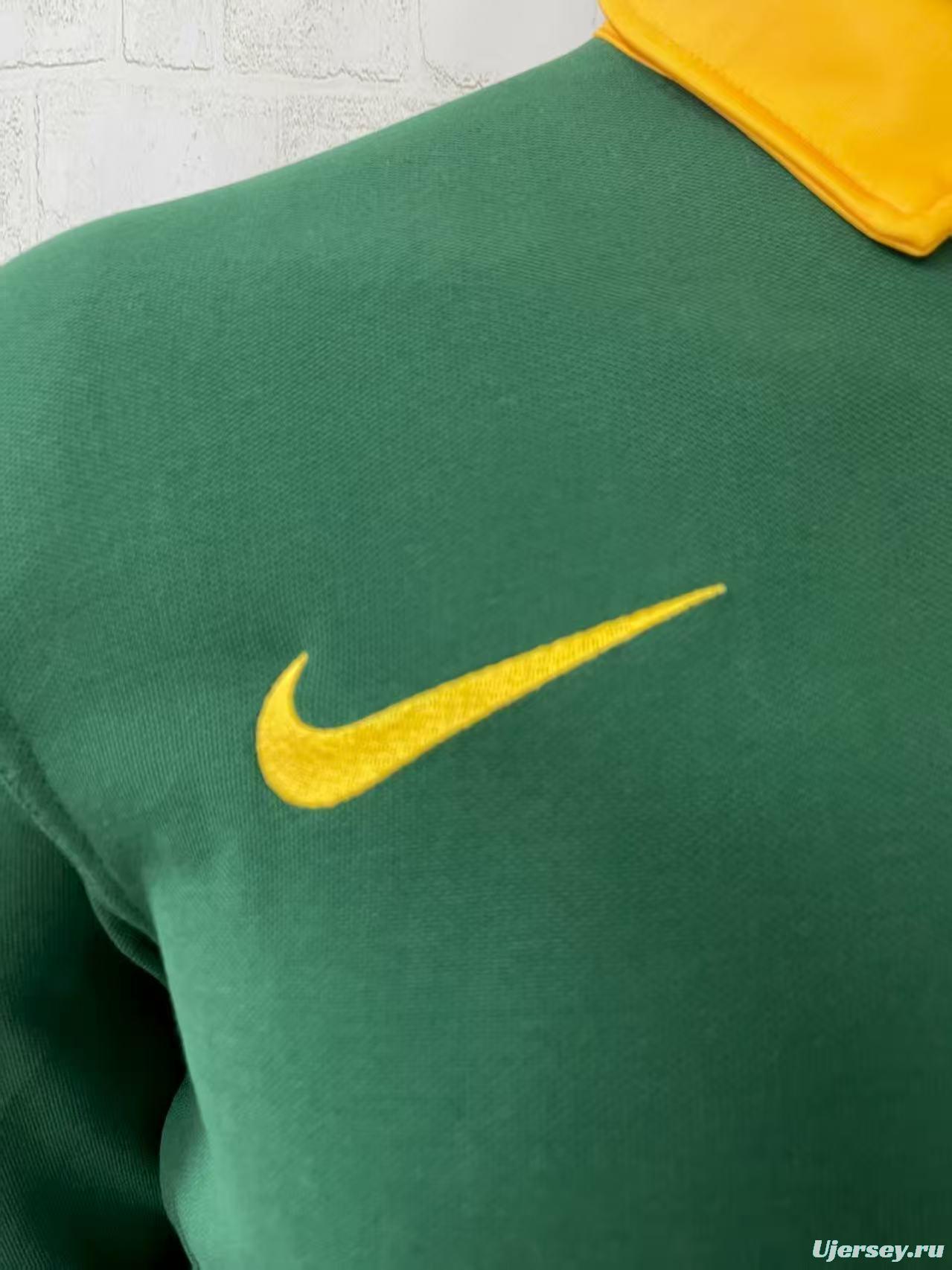 2026 South Africa Green Long Sleeve Polo Rugby Jersey