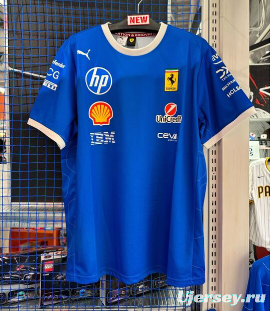 25/26 F1 Ferrari Racing Blue with Multi-Sponsor Design Jersey