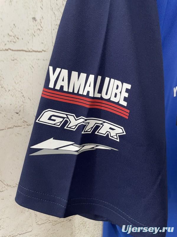 2025 F1 Yamaha Racing Team Blue and Navy Polo Jersey with Multiple Sponsors