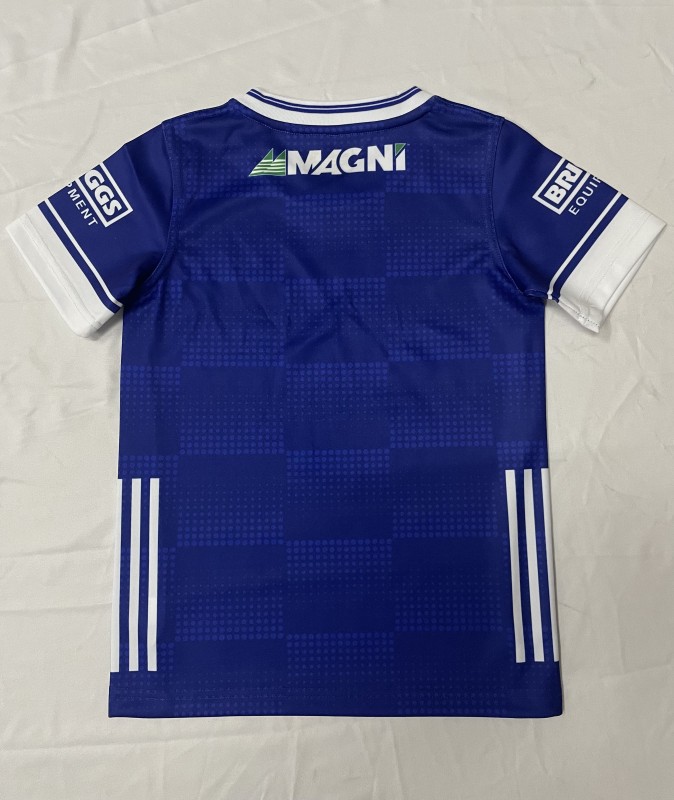 25/26 Kids Laois GAA Blue with White Hoop and Dot Pattern Home Jersey